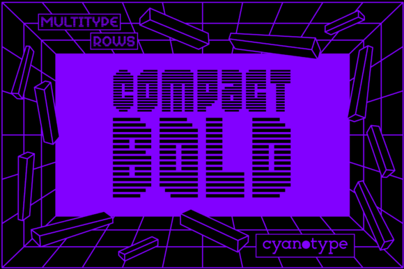 MultiType Rows Compact Bold: The Pixelated Typeface for Modern Editorial Design