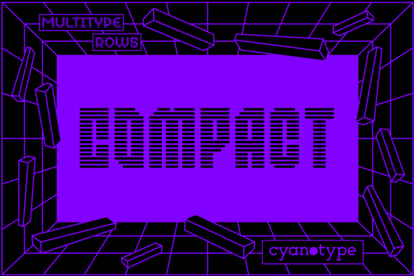 MultiType Rows Compact: The Pixelated Display Font for Bold Branding