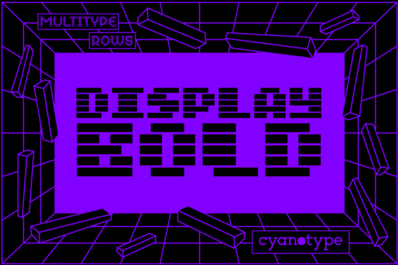 MultiType Rows Display Bold: The Pixelated Typeface for Trendy Digital Brands