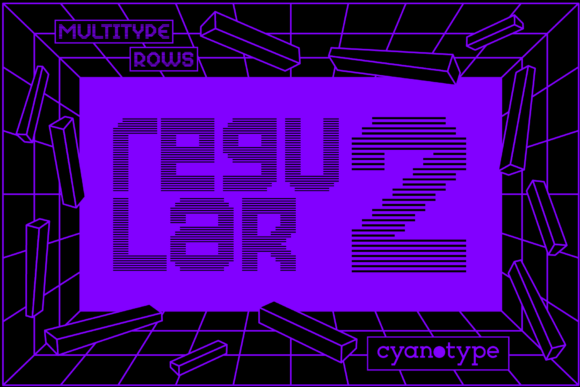 MultiType Rows Regular 2: The Pixelated Display Font for Scroll-Stopping Campaigns