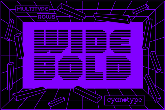 MultiType Rows Wide Bold: A Pixelated Typeface for Modern Editorial Design