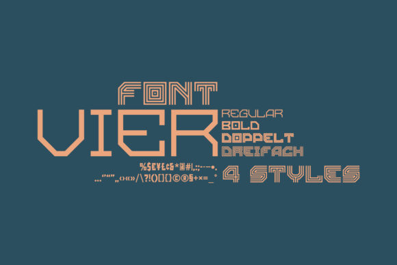 Vier: The Squared Robotic Typeface for Bold Campaigns
